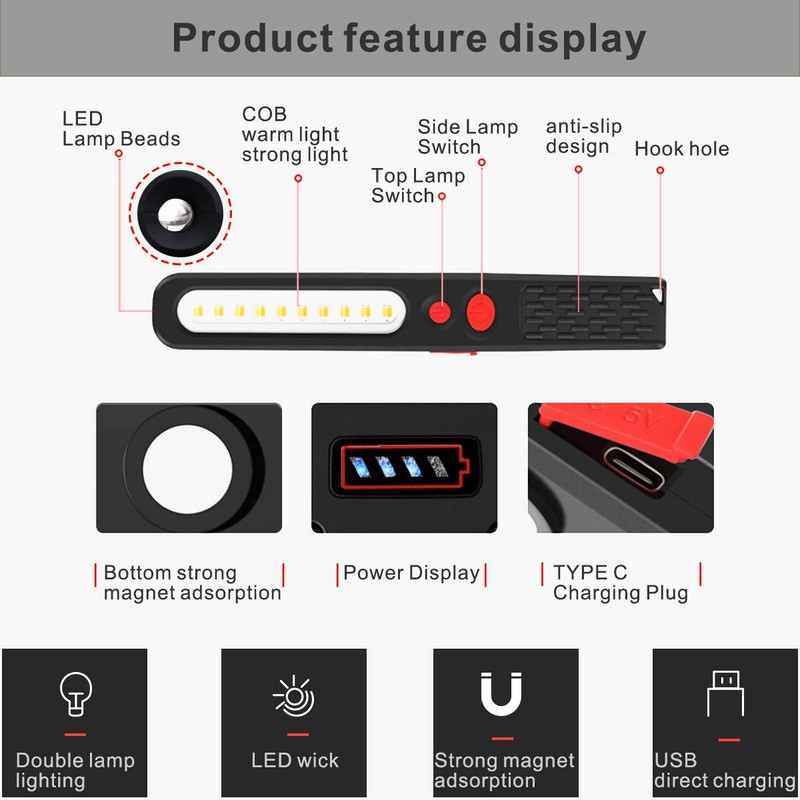 LED Work Light, 2-in-1 Super Bright Two-Tone Combination Light with