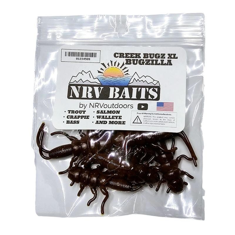 NRV Baits: Creek Bugz XL Bugzilla - Color: Black