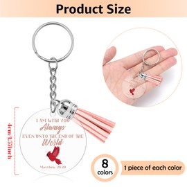 Baipilu 8 Pcs Christian Gifts for Women Bulk Acrylic Keychain Christian Keychains with Inspirational Bible Verses Religious Gifts for Women Men Scripture Keychain for Men Church Gift