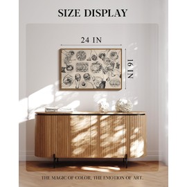 Vintage 16x24 We Like Party Framed Canvas Food Illustration Sketch Wall Art, Dining Table Scene Dining Room Cafes Bar Decor, Rustic Modern Abstract Retro Kitchens Wall Decor Home Restaurant