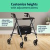 Medline Superlight Folding Aluminum Mobility Rollator Walker, Smoky Blue, 250