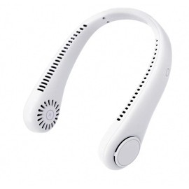 Sapphirem Portable Neck Fan 3 Speeds Mode Adjustable Stretchable Neck Fan Blow Air for Cooling Hand Free 4000mAh Rechargeable for Outdoor Sport Travel Gift Black (White 2)