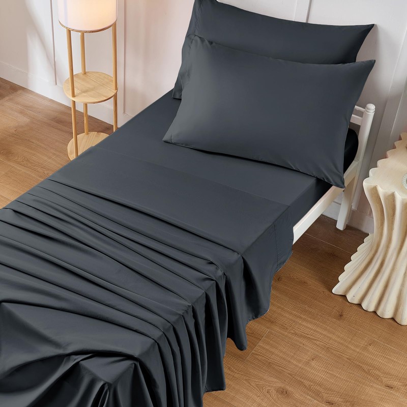 VACVELT Cot Fitted Sheet, 31 x 75 Inch Charcoal Black