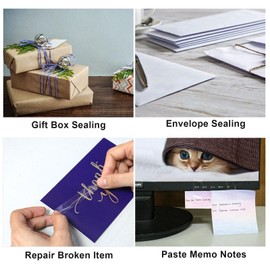 BOMEI PACK 6Rolls Clear Tape Refills for Dispenser, 1 inch x 50yds, Transparent Yellowish Gift Wrap Tape 3inch Core for School, Home and Office