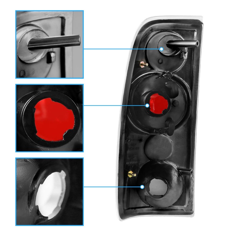 AmeriLite Chrome Euro Tail Lights for Ford F-Series - Passenger