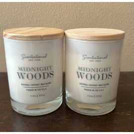 Scentsational Midnight Woods Candle New 11 oz Set Of 2 Coconut Wax Blend