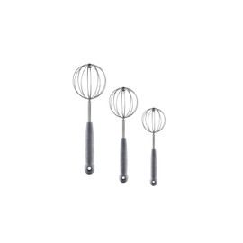 Stainless Steel Whisk Set Dough Whisk Egg Beater Ball Wire Whisk for Cooking,Whisking, Beating, Stirring Batters Jam 3 Packs (10" 9.5" 9")