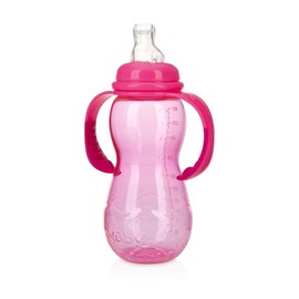 Nuby Non-Drip 3-Stage Bottle 11 Ounce, 2 Count, Pink/Purple