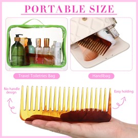 Patelai Wide Tooth Comb Large Hair Detangling Comb for Curly, Wet Dry Hair, No Handle Detangler Accessories(Amber)