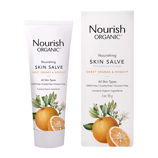 Nourish Organic | Nourishing Skin Salve - Sweet Orange & Rosehip | GMO-Free, Cruelty Free, USDA Certified Organic (3oz)