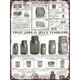 1922 Fruit Jelly Jars Ball Perfect Mason Ideal Pint Quart Metal Sign 9x12" 60743