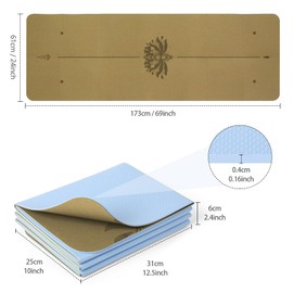 Enssy Travel Yoga Mat Foldable Folding Small 173 61 0.4cm come with Tote Lightweight Pilate