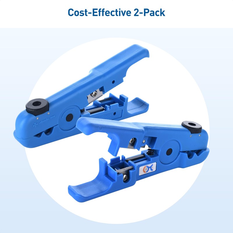 Cable Matters 2-Pack Wire Strippers/Cable Stripper in Blue, 8-16 AWG,