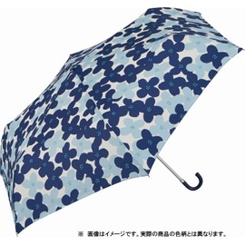 Miyajima Folding Umbrella, 21.7 inches (55 cm), Windproof Ribs, Flower Print, Black [14850] Hand Open