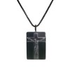 COAI Christian Jewelry Black Obsidian Necklace Jesus Crucifix Necklace Healing
