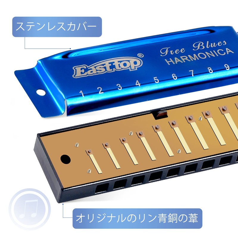 East top Harmonica Blues Harmonica 10 Holes C Tone 10