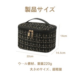 LQHZC Makeup Pouch, Large Capacity, Divider Pockets, Makeup Pouch, Cosmetic Bag, Wide Mouth, Storage Pouch, Makeup Bag, Popular, Multi-functional, Handbag, Cute Style, Makeup Pouch, Fashionable, For Travel, Cosmetic Storage, Convenient to Carry, Black