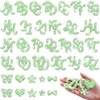 62 parches autoadhesivos de letras de perlas (A-Z) con estampado