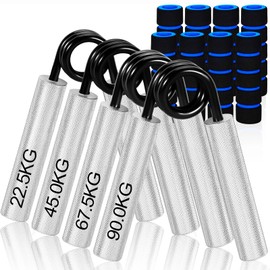 Pack of 4 Hand Trainer, Finger Trainer, Aluminium Forearm Trainer, Grip Strength Trainer, Hand Muscle Trainer for Hand Grip Strengthener, Muscle Building and Hand Rehabilitation Exercises