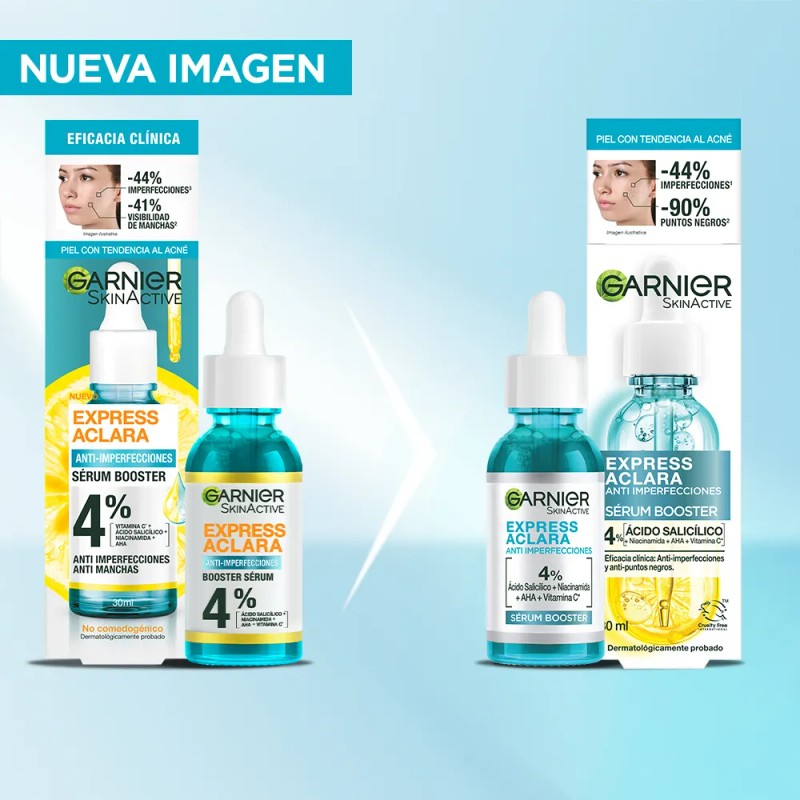 Garnier Express Aclara Sérum Antiacné con Ácido Salicílico, Uso Día
