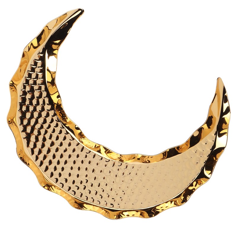 Serving Platter Zinc Alloy Fruit Plate Contemporary HalfMoon Shape Tableware