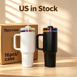 Rainbow Plated Wholesale Bulk Stainless Steel 40oz Sublimation Tumbler for Wedding with Eco-Friendlycolor: H1.0 Sub White, capacity: 40 oz