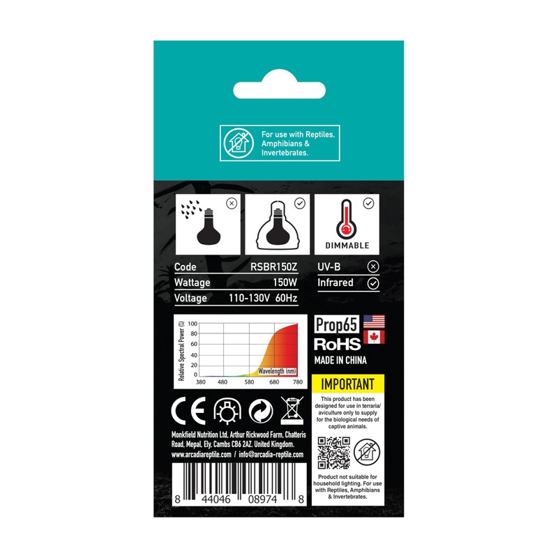 Arcadia Red Solar Basking Lamp-150 Watt