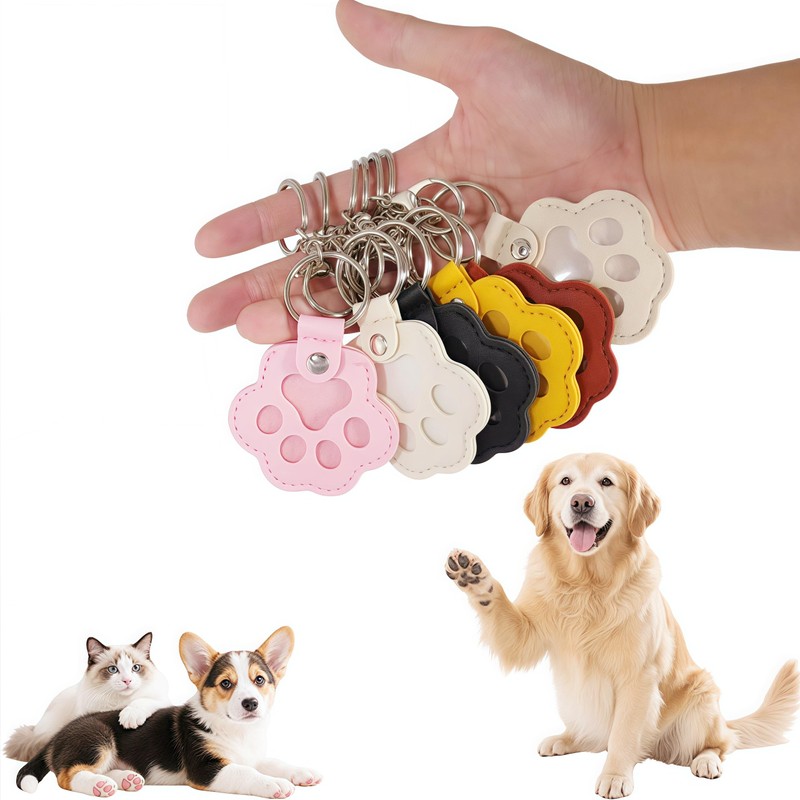 6 Piece Pet Memory Set, Cat Paw Keyring with Tweezers,