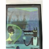 Shag Josh Agle Brunette Beauty in Peacock Chair Framed Art