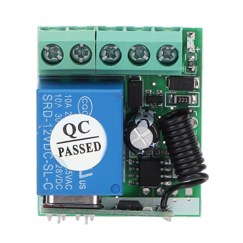 Single Channel Relay RF Wireless Switch 433MHz DC12V Adjustable Remote