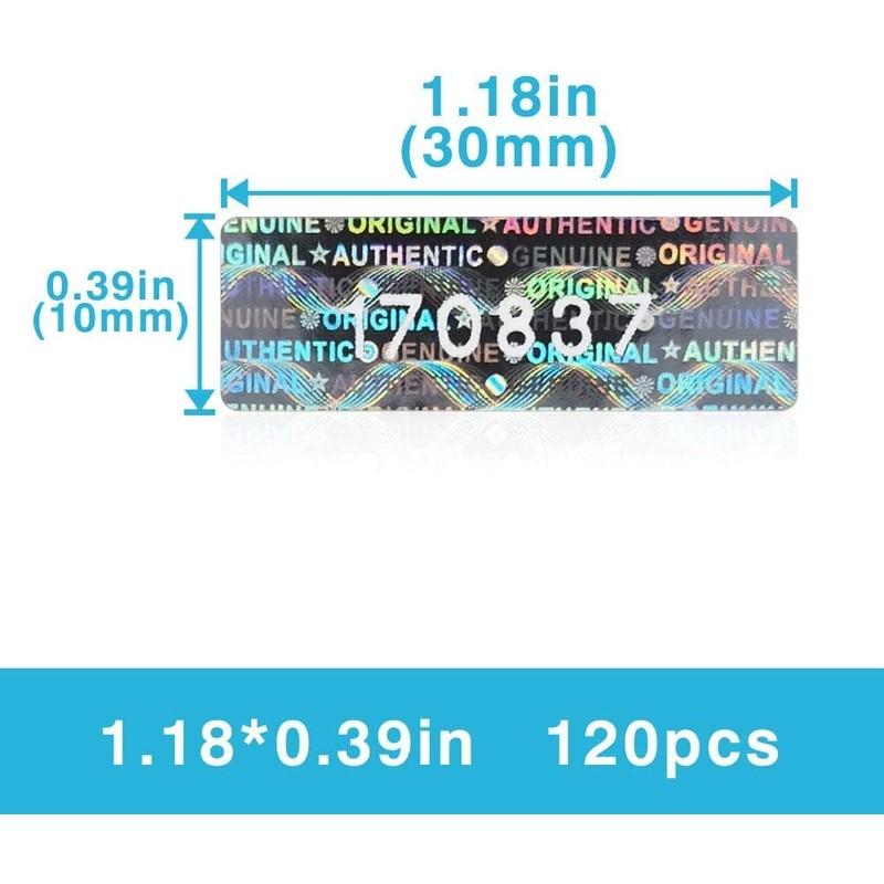 1X3CM Anti-Counterfeit Labels Security Stickers Hologram Labels Tamper Receipt Leave