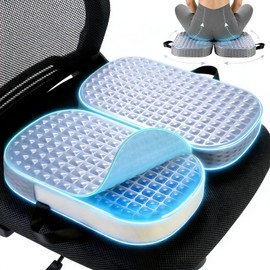 Yalfero 26.1" Gel & Memory Foam Seat Cushion, Extra Large Cooling Portable Chair Pad for Long Sitting, Seat Cushion for Office Desk Chair, Car, Wheelchair