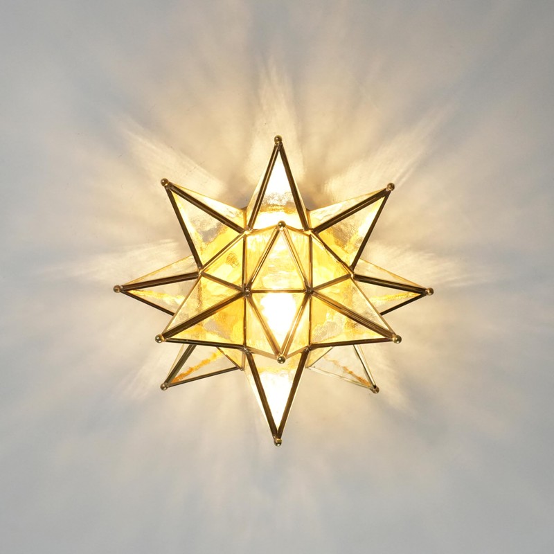 Aeyee Moravian Star Ceiling Light, Moroccan Flush Mount Ceiling Lighting