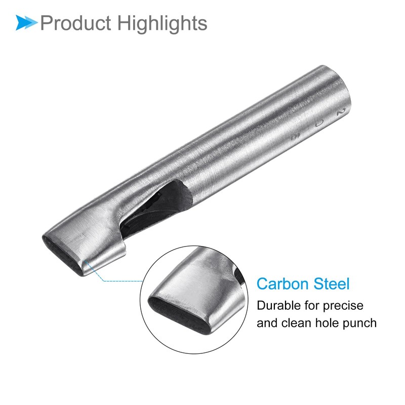 CoCud Hollow Punch 5mm x 20mm Hole 45# Steel Oval