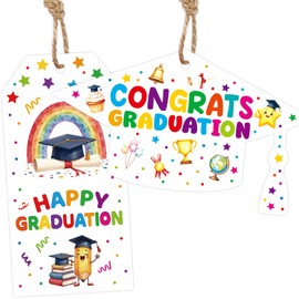Treasure Cove Kindergarten Graduation Gifts Tags Preschool Graduation Tags with String 60Pcs Congrats Grad Gift Labels for 2026 Preschool Congratulate Party Decorations Supplies