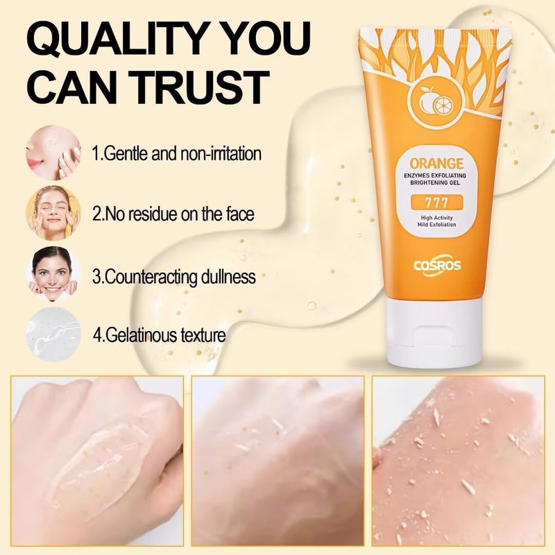 1Pcs Orange Exfoliating Gel Scrub for Face and Body Skin,