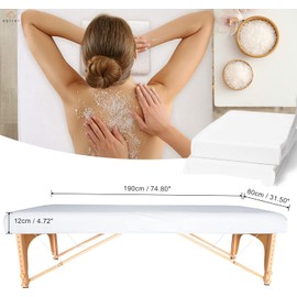 Pack of 2 Cover Massage Table Oil Resistant with Hole, eqivei Oil-Resistant PU Cover for Massage Table, Washing Fibre Sheet Massage Table, Stretch Cover for Massage Table, Massage Table Cover for
