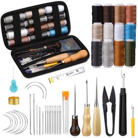 Upholstery Repair Kit, 48 Pieces, Leather Sewing Kit with Upholstery Thread, Sewing Punch, Sewing Kit, Leather Sewing, Sewing Kit for DIY Repair