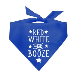 Red White and Booze 100% Adjustable Cotton Triangle | Made in USA | July Fourth (4th) Accessory | Patriotic | Party | Parade | Event | Costume |Royal, X-Small (251)
