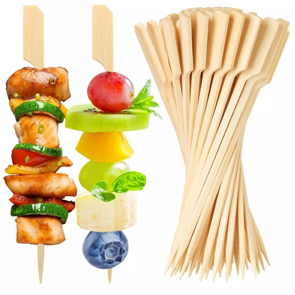 DOUDOULE 200PCS Bamboo Skewers for Appetizers, [6 Inch] Long Cocktail