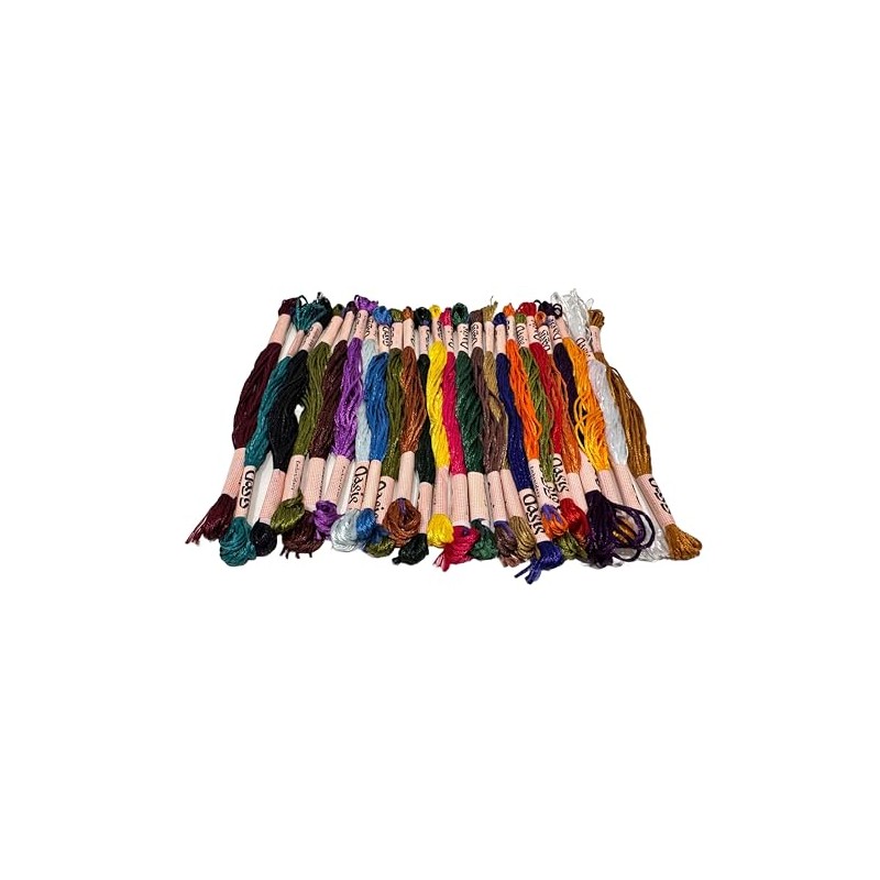 Pack of 25 Multi Colours Oasis Large Silk Skeins Threads