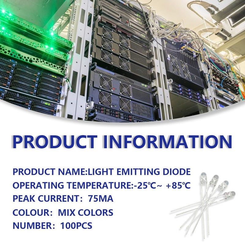 Innfeeltech 100pcs 3mm RGB LED Diode Light DC 3.0~3.4V, 20mA,