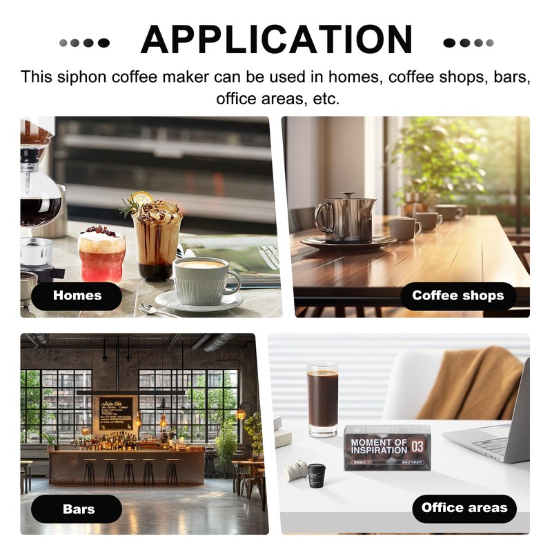 YUCHENGTECH Siphon Syphon Coffee Maker Tabletop Glass Siphon Pot Glass