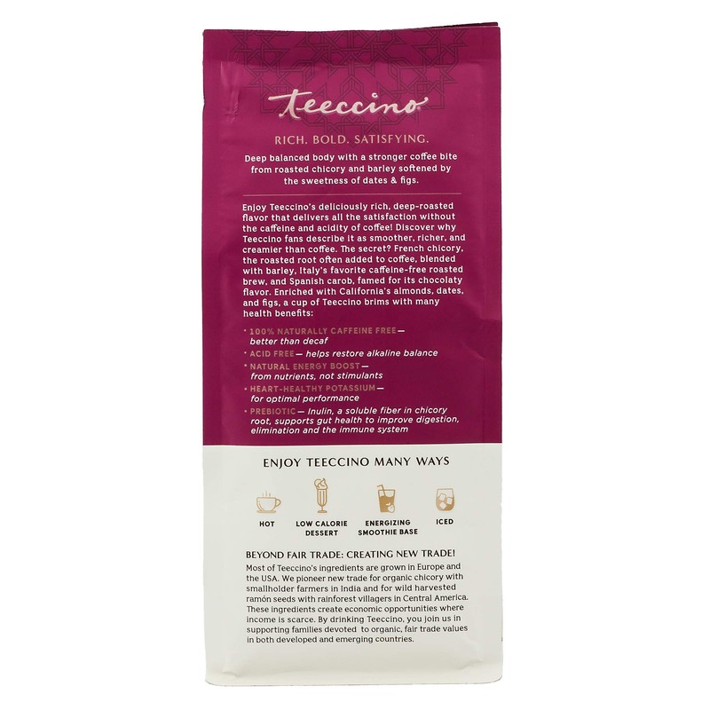 Teeccino Java Chicory Coffee Alternative - Ground Herbal Coffee That’s