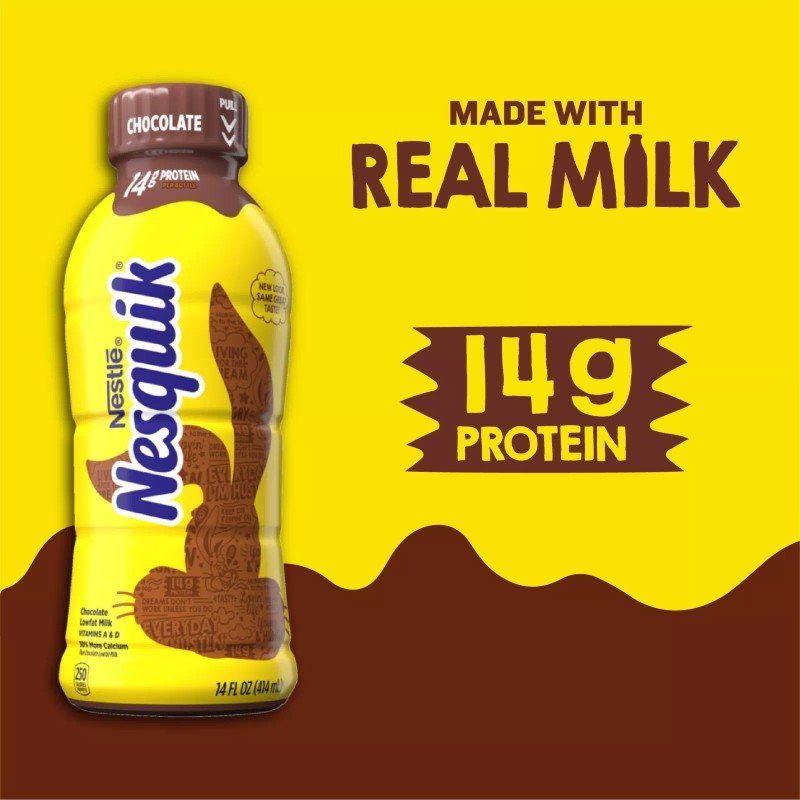 Nestle Nesquik Low Fat 1% Milk Chocolate 14 Ounce (Pack