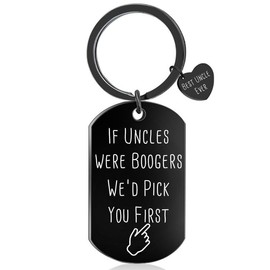 RFTWXHPN Father's Day Birthday Gifts for Uncle from Niece Nephew Funny Uncle Keychain Gifts If Uncles Were Boogers I'd Pick You First Key Chain for Uncle Uncles Christmas Gift Keyrings