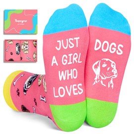 HAPPYPOP Dog Gifts for Girl - Dog Socks for Teen Girls, Dog Christmas Gifts for Girl, Funny Socks for Kids