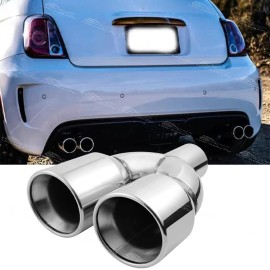 Dreamizer For Fiat Abarth 500 2.5" In 3.5" Out Quad Double Wall Dual Stainless Exhaust Tip