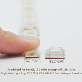 Strip Light Mounting Clips Self-Adhesive Strip Brackets Holder,100 Pack Light Strip Clamps Fix 8mm Wide Waterproof LED Light Strip