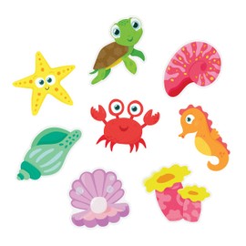 Glo Pals Grips Textured Non-Slip Bathtub Stickers, 8 Extra Large Fun Kids Anti Slip Bath Decals (Guppy)